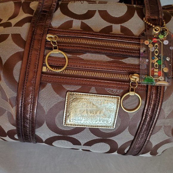 Vintage Coach Poppy Op Art Signature C's Tote Bag Purse c - Picture 11 of 14